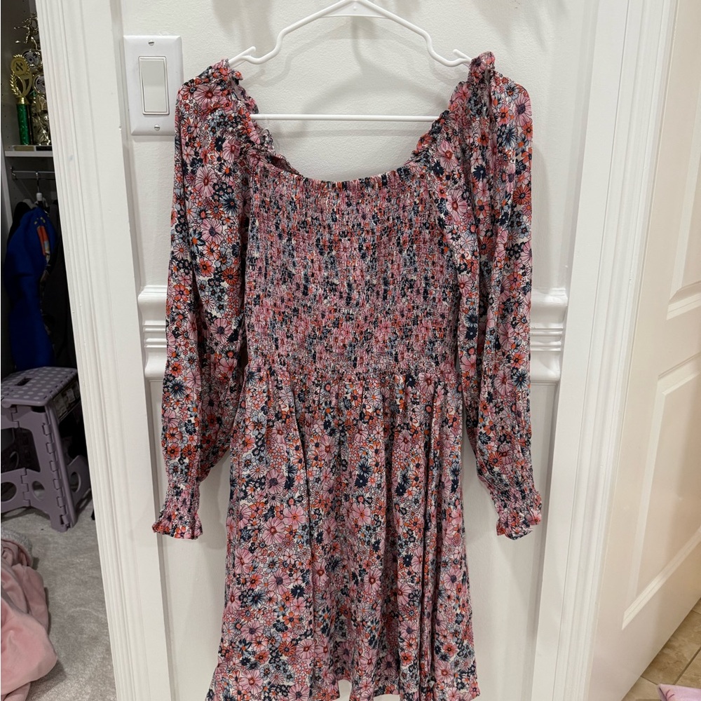 Angie Pink and Blue Textured Dress